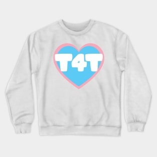 T4T - Heart - Blue - Valentines Trans Pride Crewneck Sweatshirt